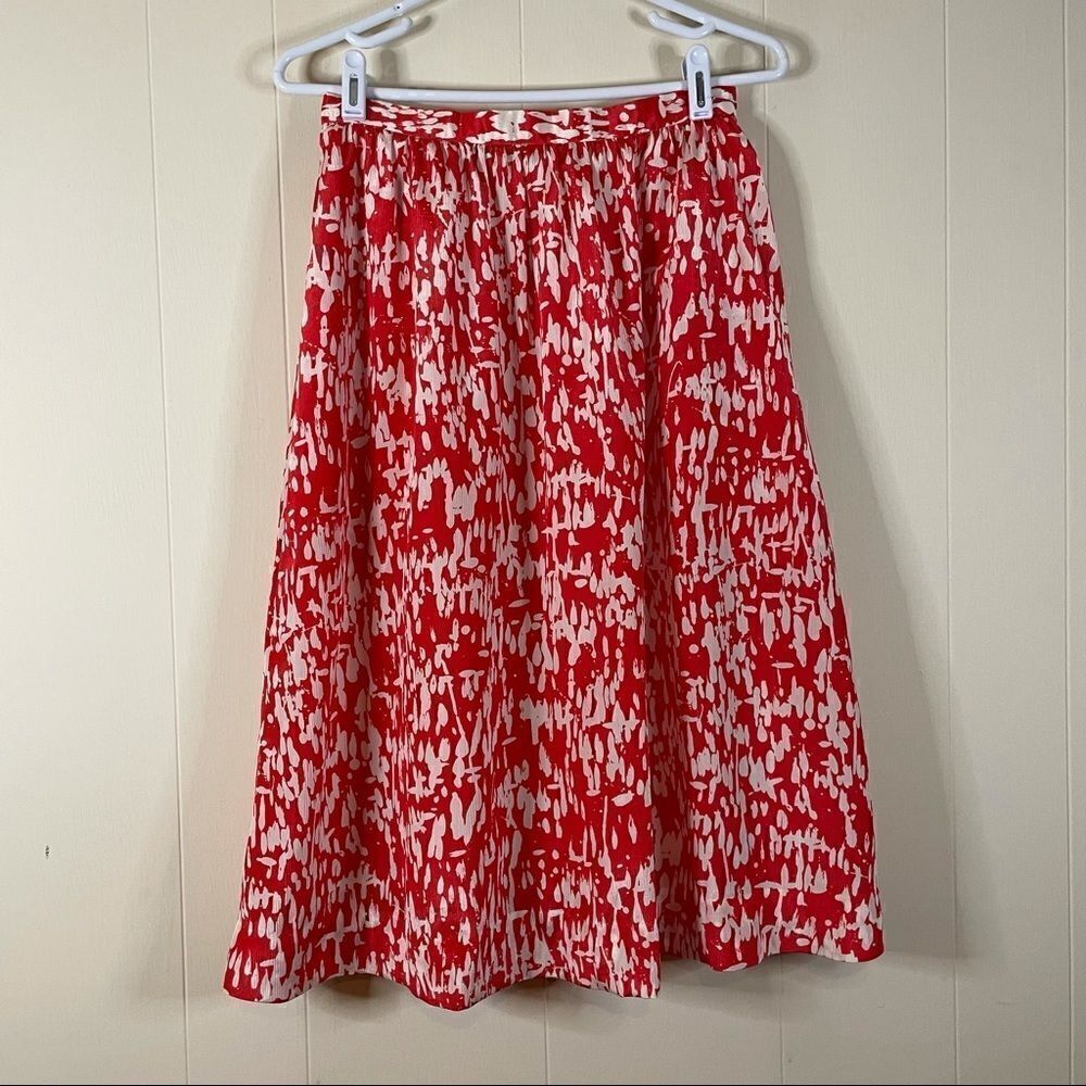Vintage  Halston Patterned Midi Skirt